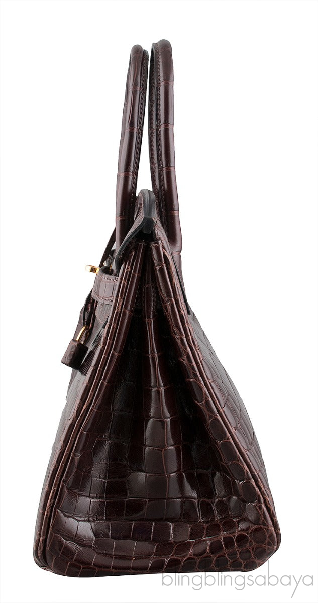 Birkin 30 Dark Brown Crocodile