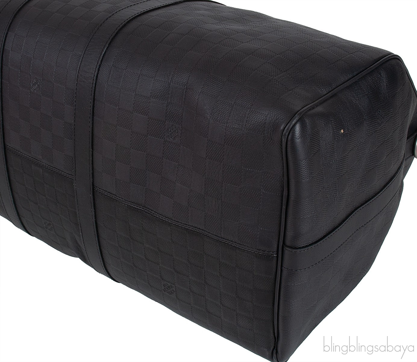 Louis Vuitton Black Damier Infini Leather Keepall Bandouliere 55 Bag