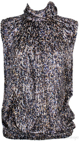 Sequin Printed Sleeveless Top