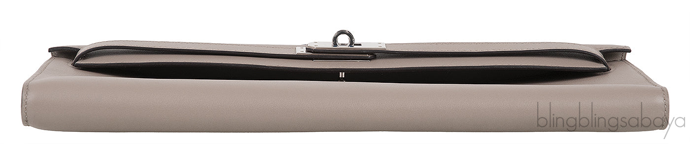 Kelly Cut Grey Asphalte Swift Clutch PHW