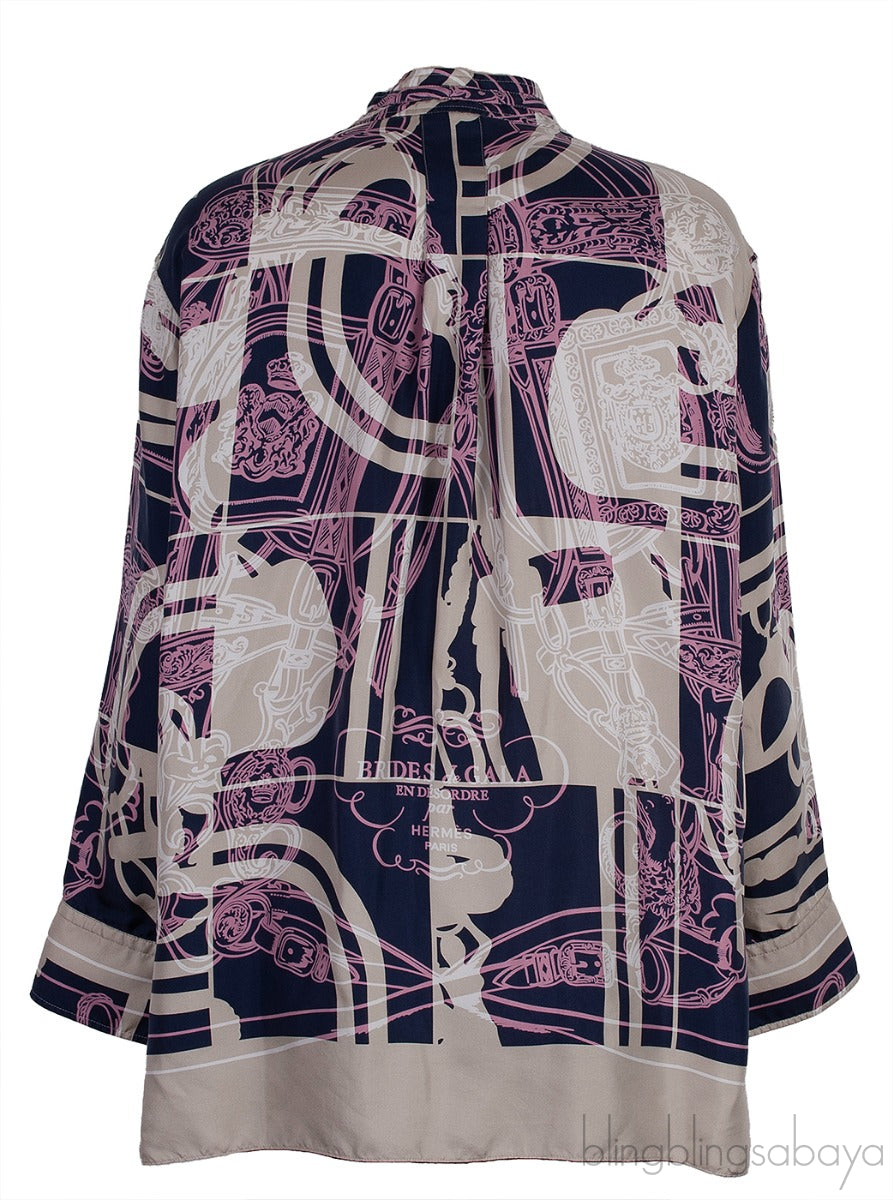 Multicolor Brides De Gala Silk Blouse