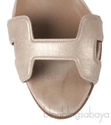 Hermes Night 70 Gold Slingback Sandals