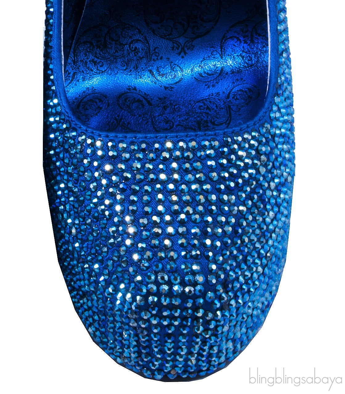 Blue Rhinestone Pump