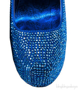 Blue Rhinestone Pump