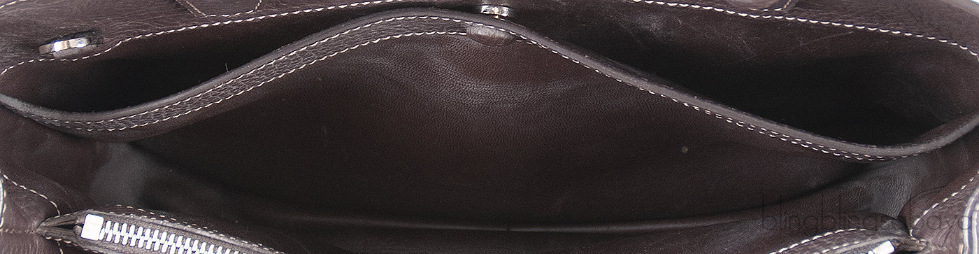 Loro Piana Charcoal Grey Top Handle Bag