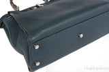 Fendi Selleria Peekaboo Dark Green Medium Python Handle Bag