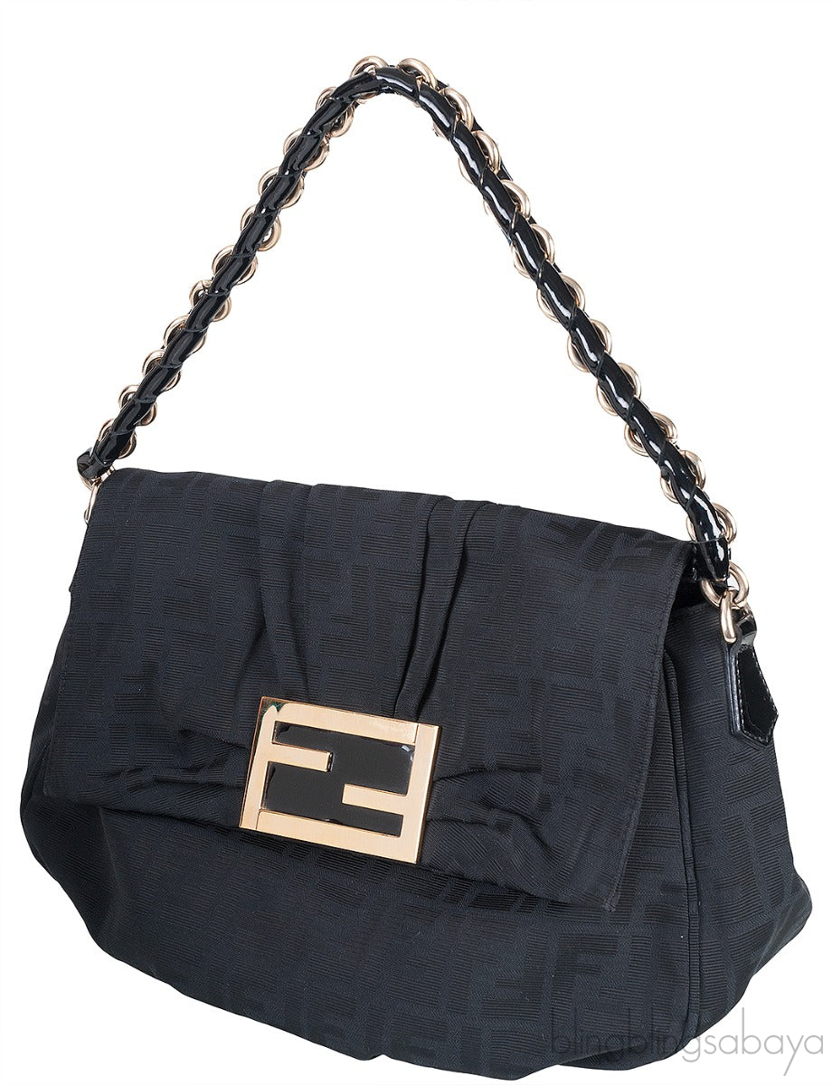 Fendi Zucca Mia Buckle Shoulder Bag