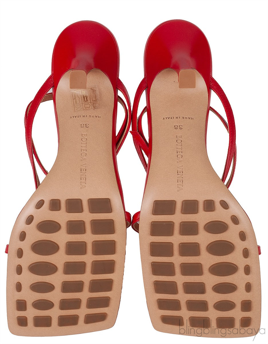 Red Stretch Leather Sandals