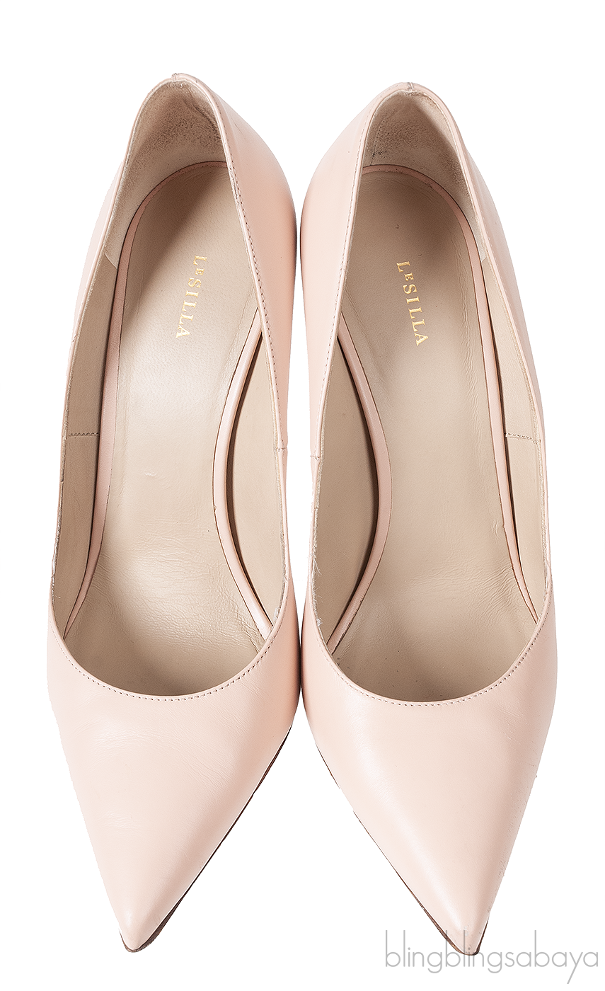 Nude Leather Pointed Toe Heels