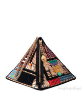 Multicolor Lambskin PVC Glass Pyramid Bag