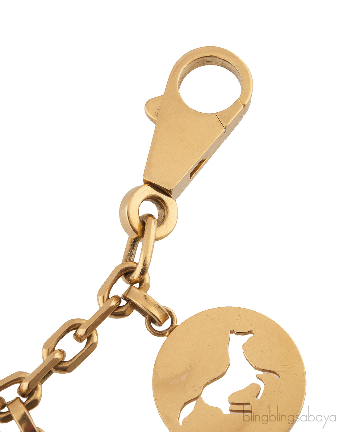 Gold Breloque Horse Dog H Charm