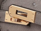 Hermes Special Order Birkin 25 Gris Tourterelle Ostrich and Toffee GHW