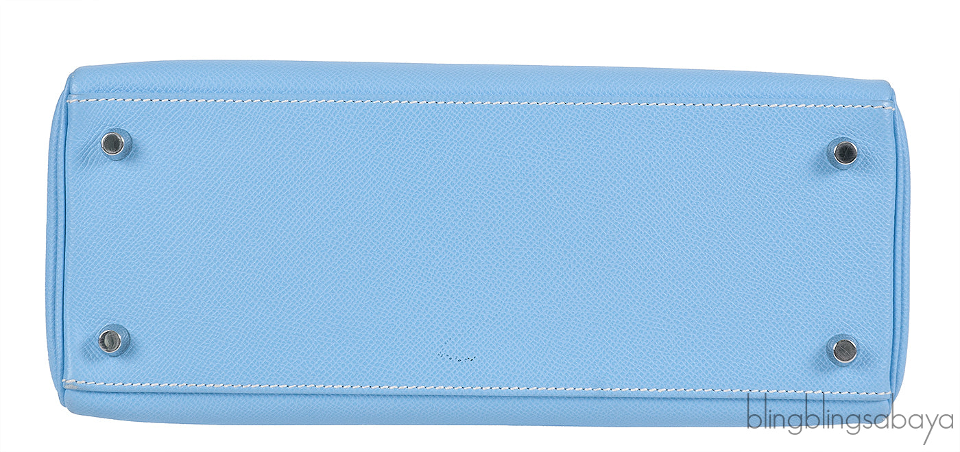 Hermès Kelly 28 Retourne Blue Celeste Mykonos Candy Epsom PHW