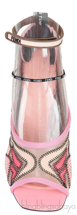 Pink Multicolor Slingback Sandals