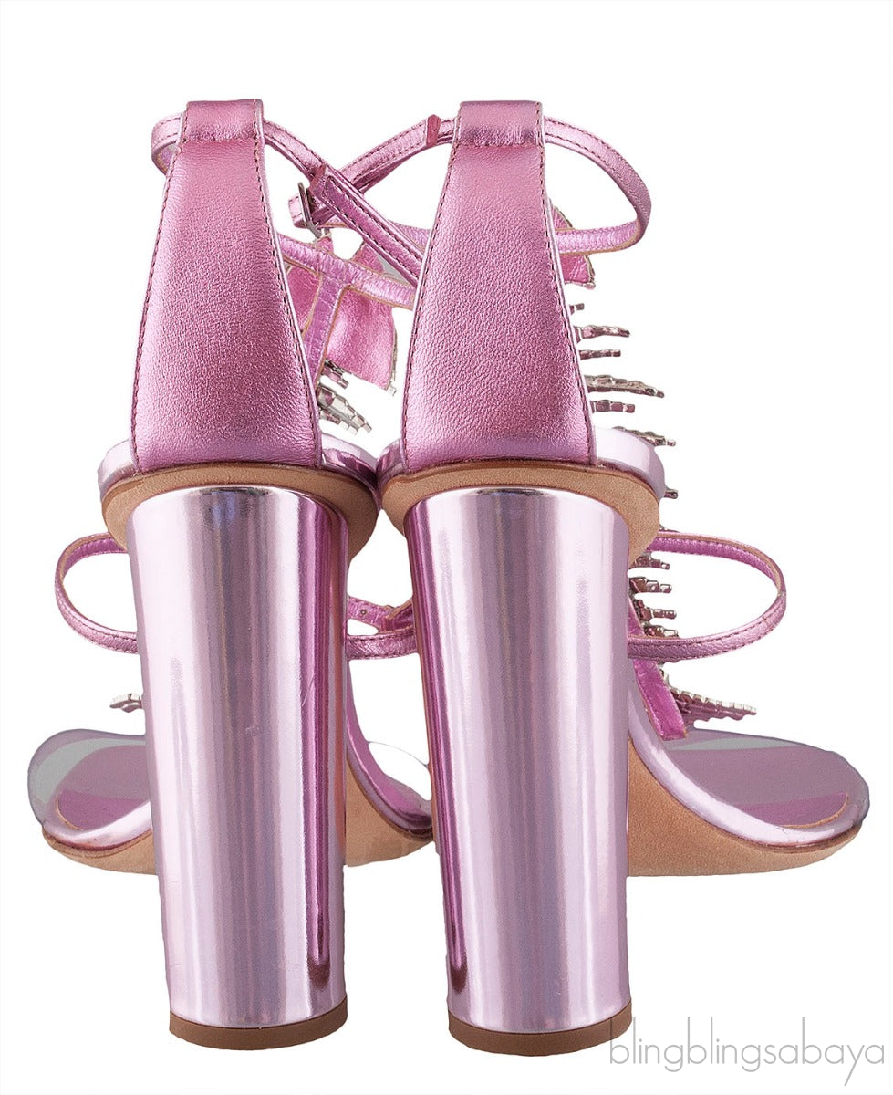 Pink Fishbone Sandals