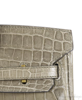 Hermes Birkin 25 Gris Tourterelle Crocodile GHW