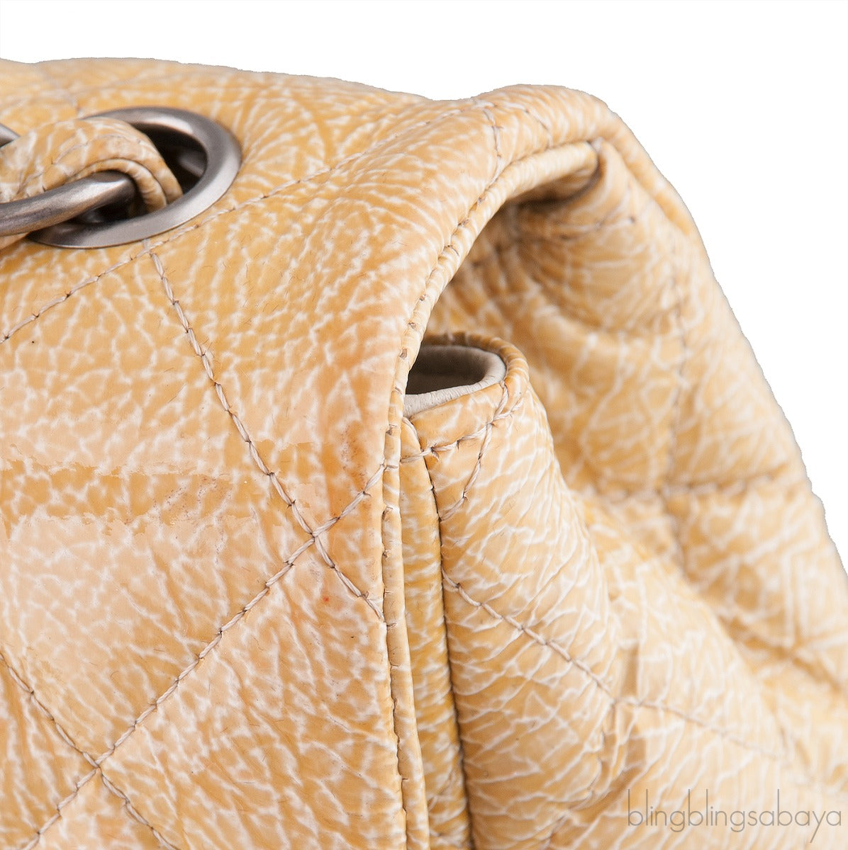 Crinkled Patent Quilted Flap Bag Jumbo