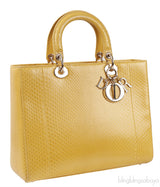 Lady Dior Large Yellow Python PHW