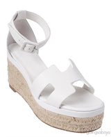 Hermes White Elda Espadrille in Calfskin