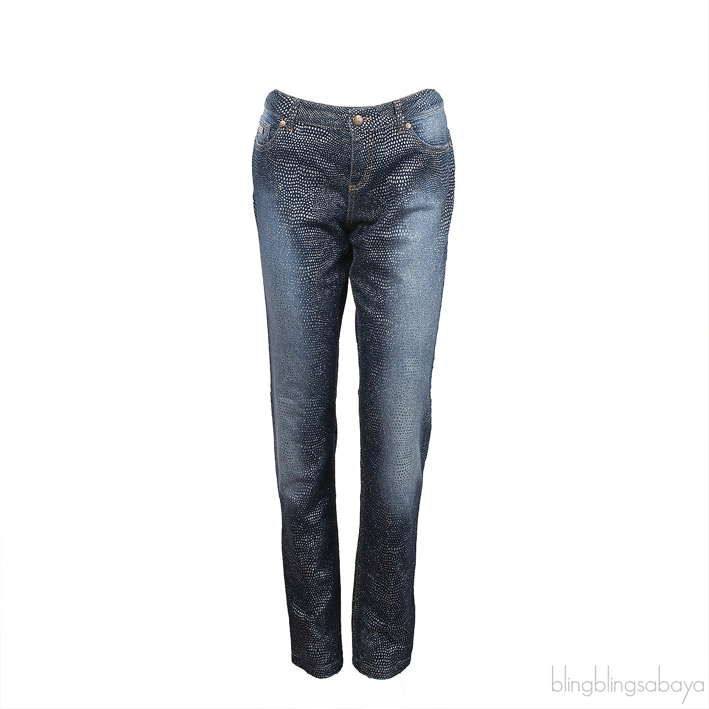 Bluemarine Blue Denim Glitter Jeans