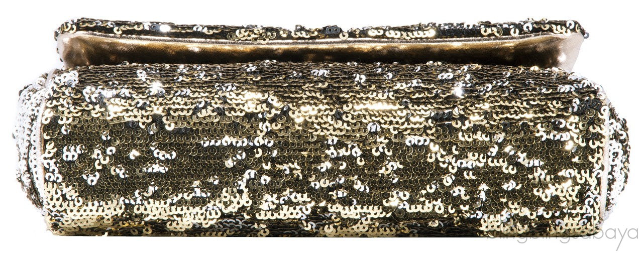 Sequined Leather Shoulder Bag