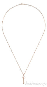 Tiffany & Co. Crown Mini Key Gold & Diamond Necklace