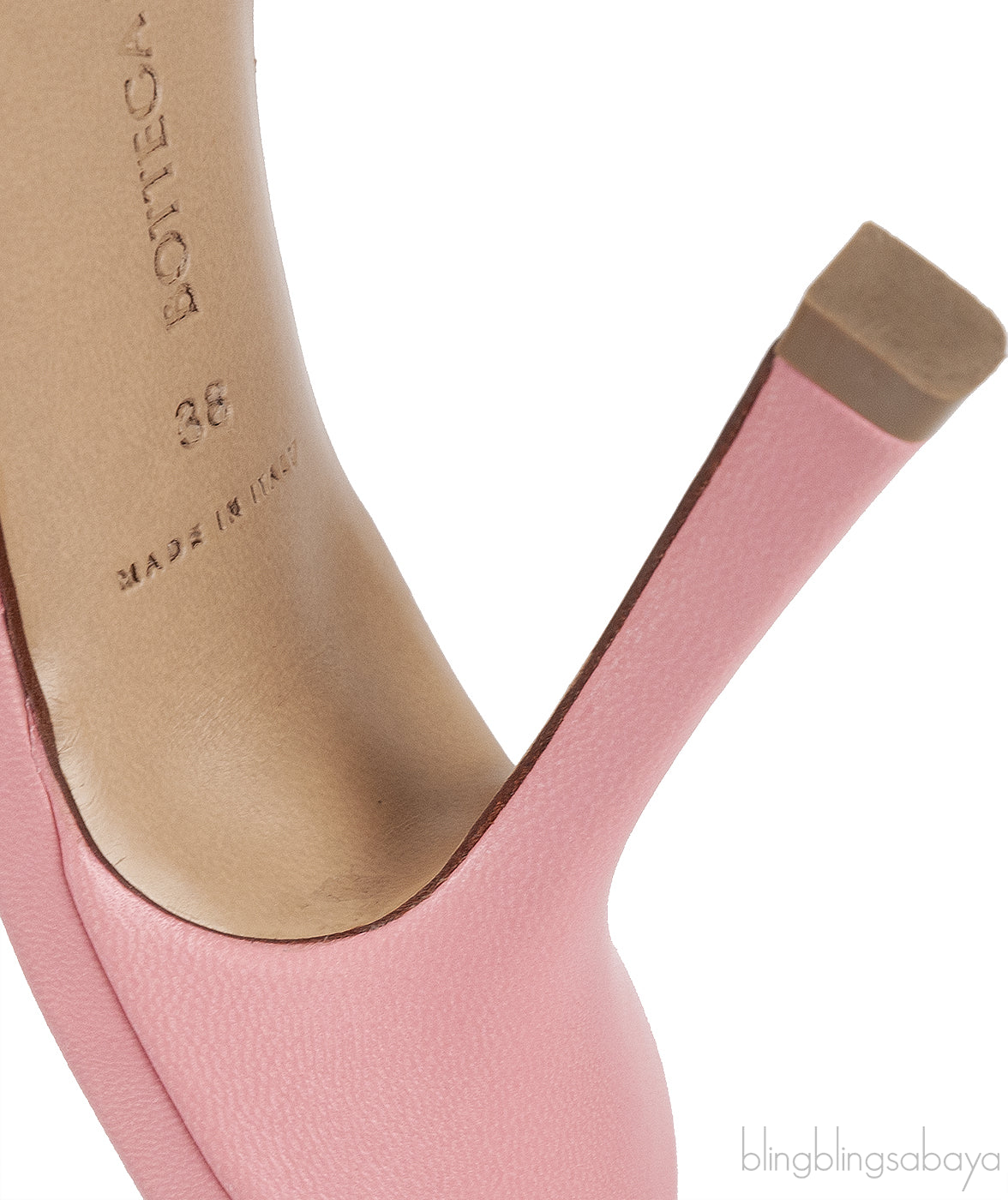 Baby Pink Nappa Quilted Rubber Lido Leather Mules