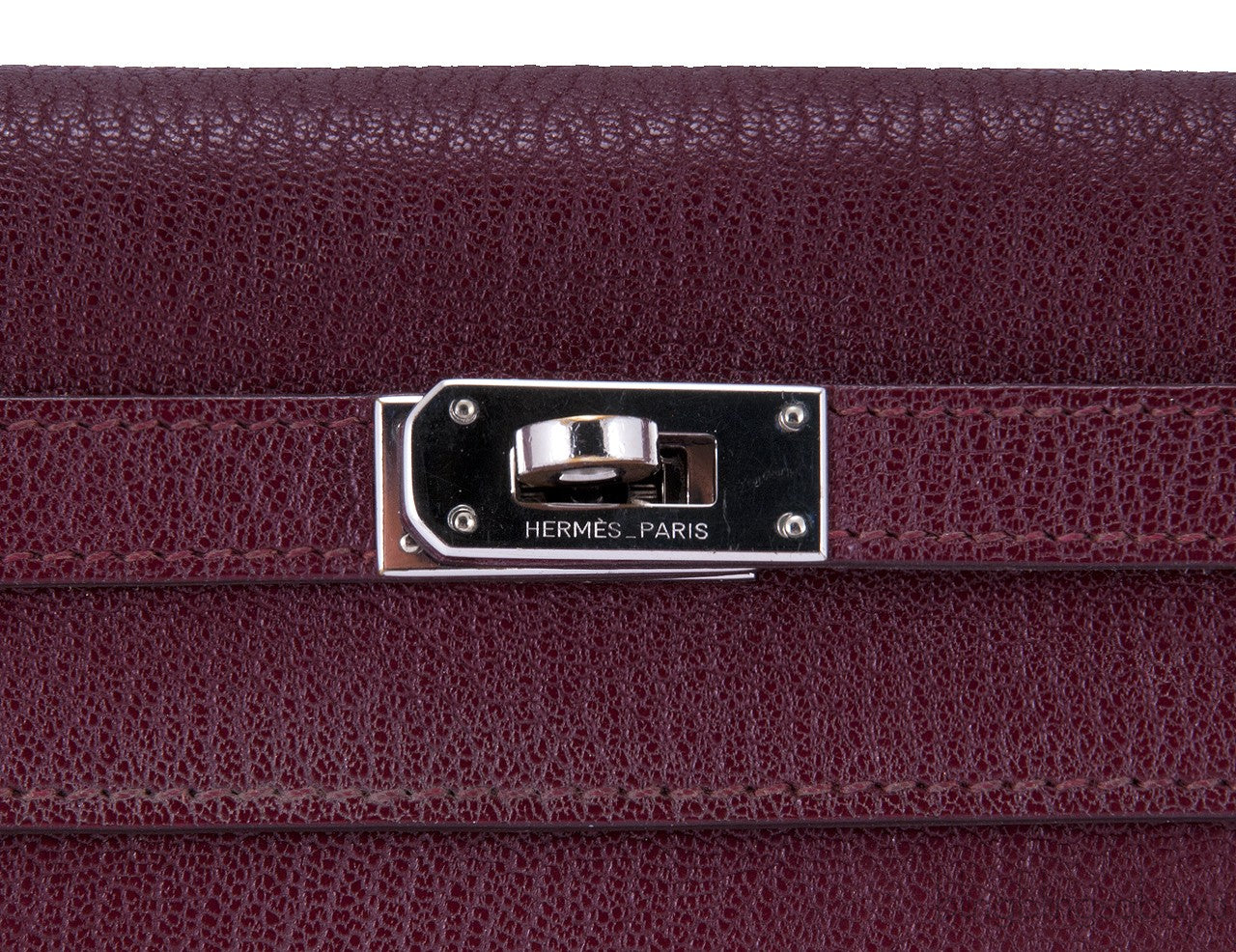 Kelly Long Wallet Chevre Burgundy