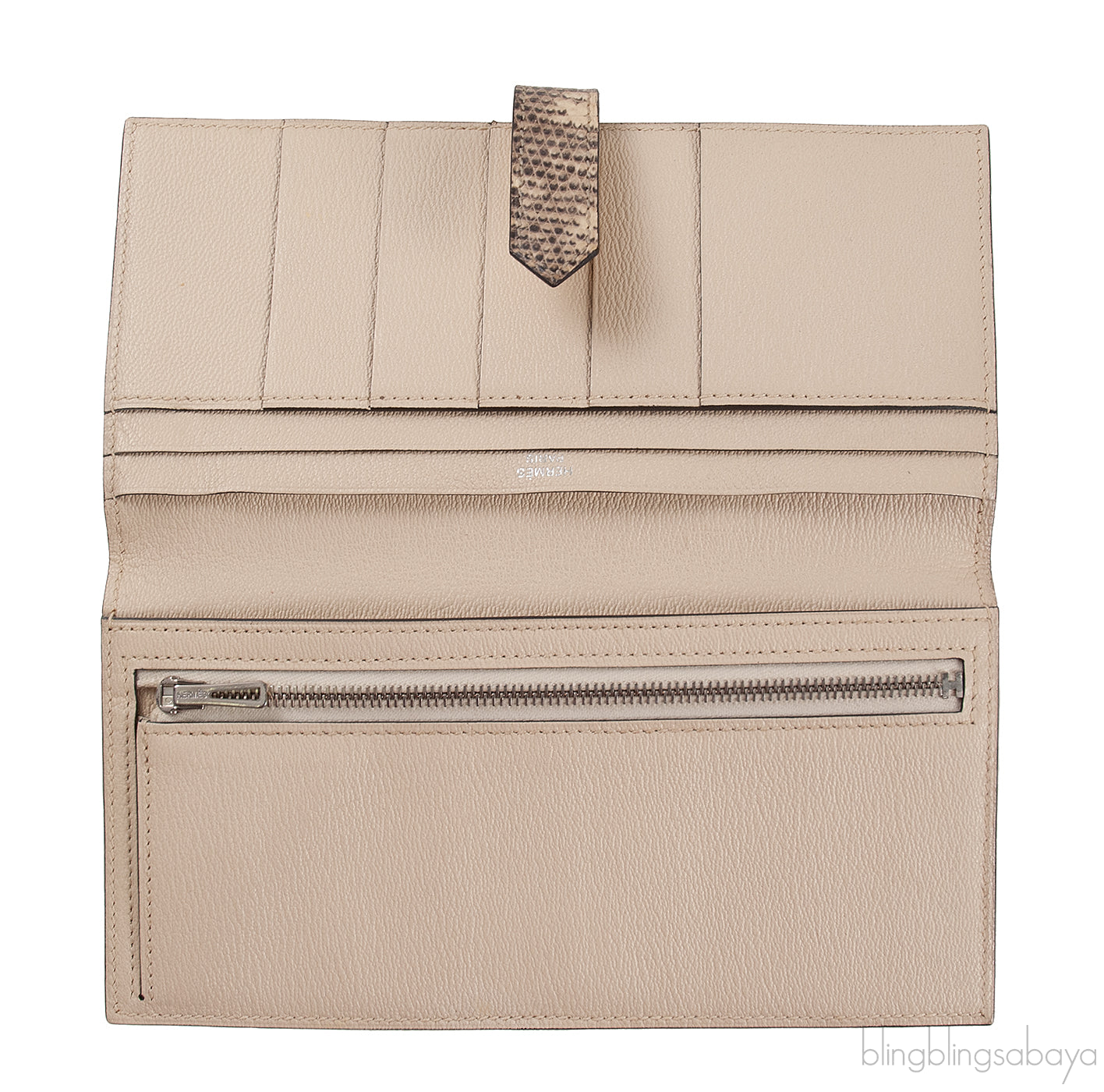 Bi-color Bearn Vanille Crocodile Ombre Lizard Wallet