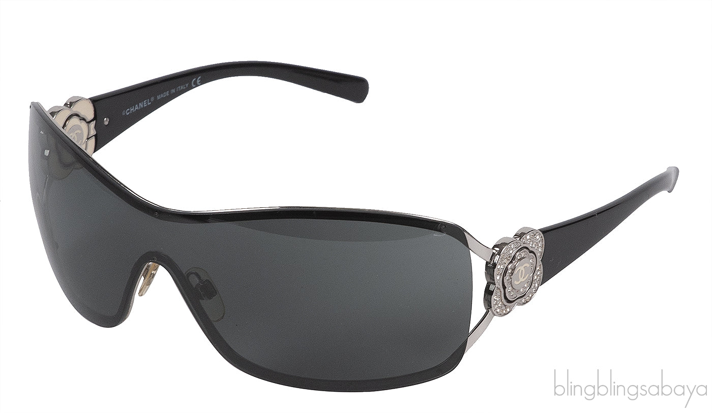 Chanel Camellia CC 4164-B Black Sunglasses