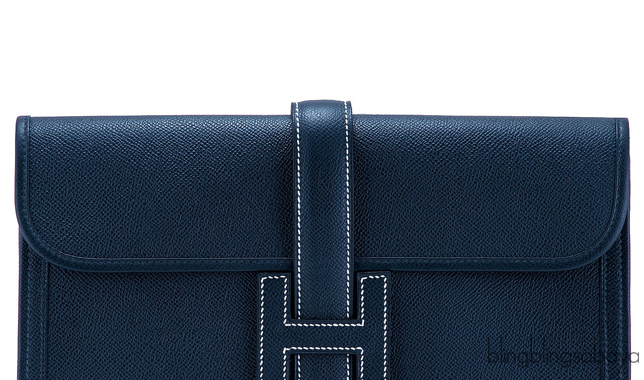 Jige Bleu Indigo Epsom Clutch