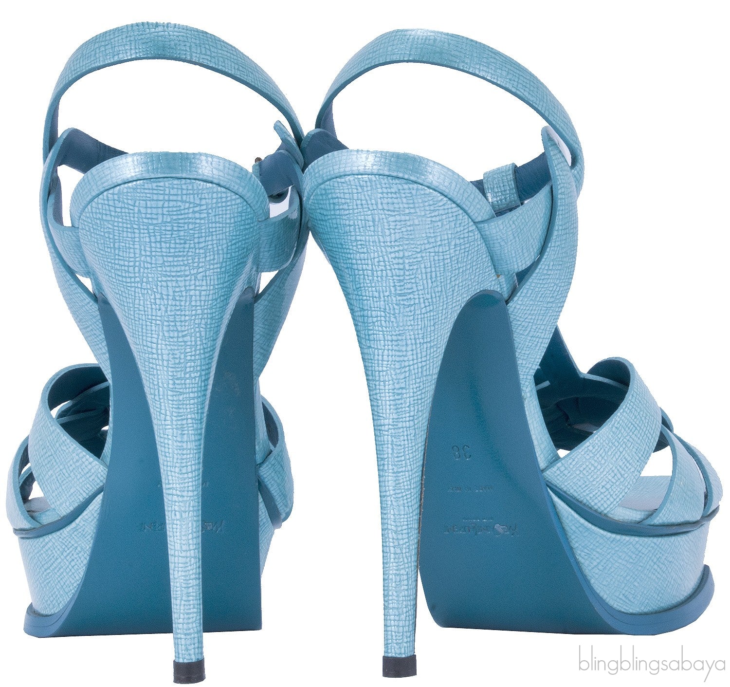 Aqua Patent Textured Leather Tribute