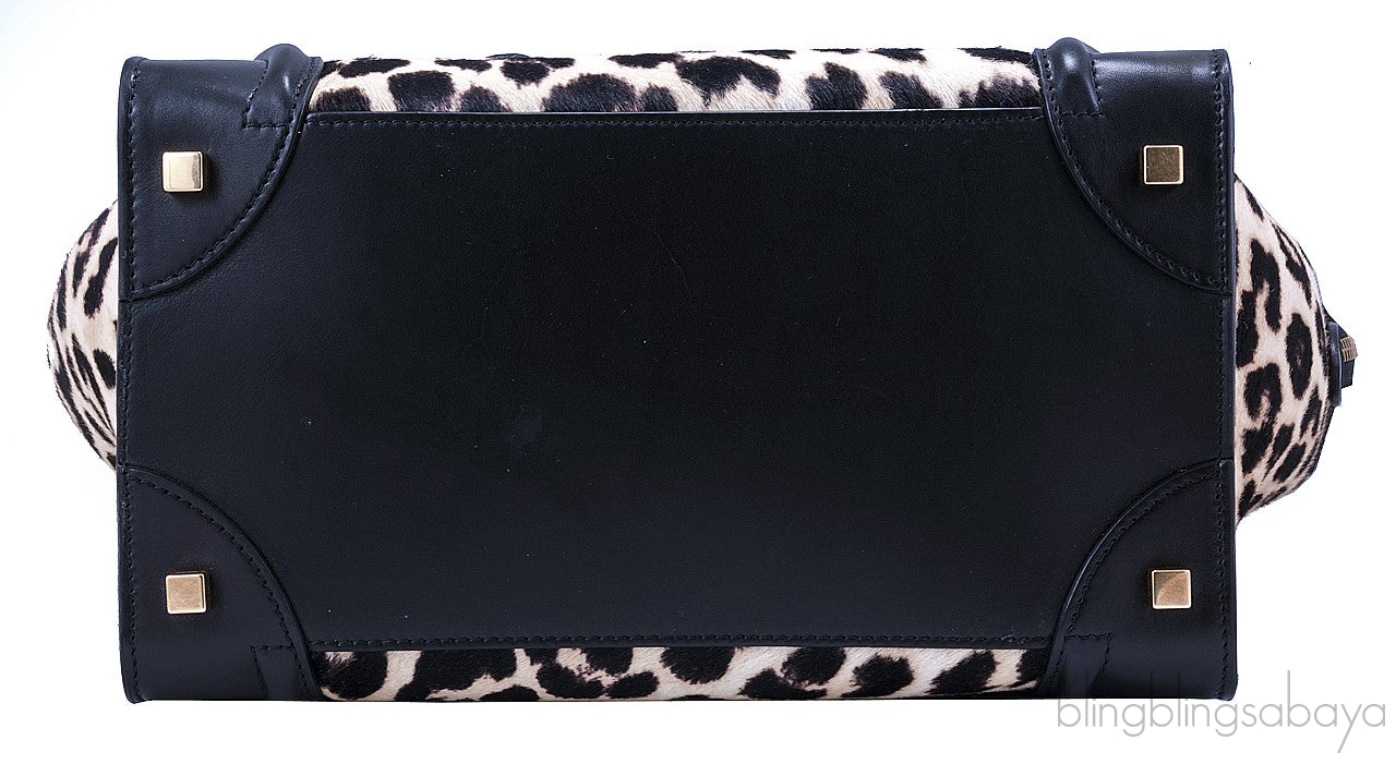 Mini Luggage Leopard Pony Hair