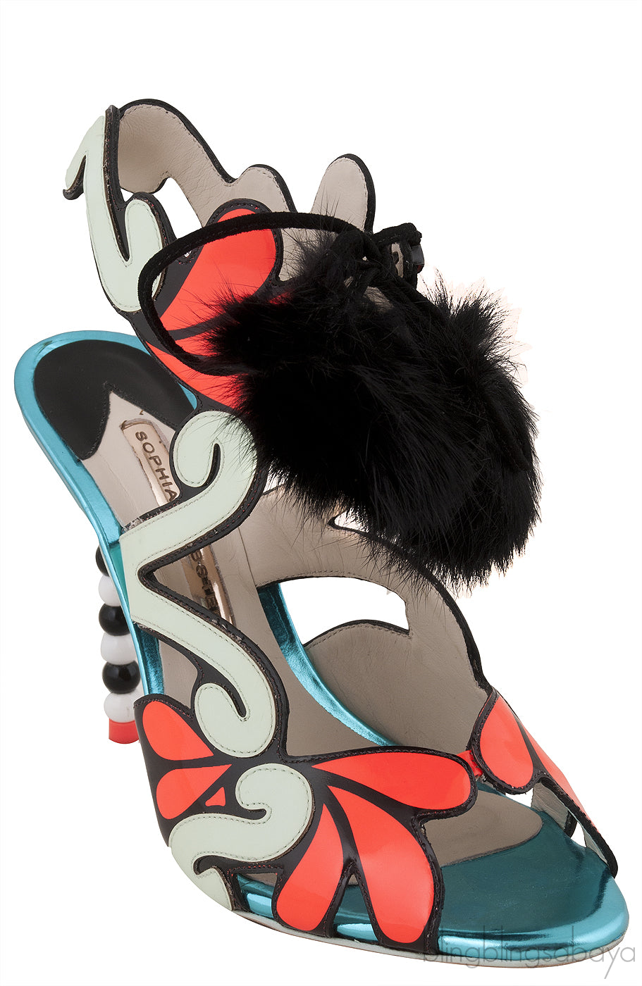 Pom Pom Detail Cut-out Sandals