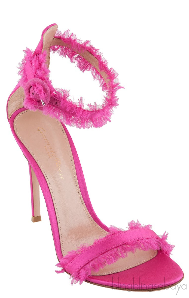 Portifino Fuchsia Fringed Sandals