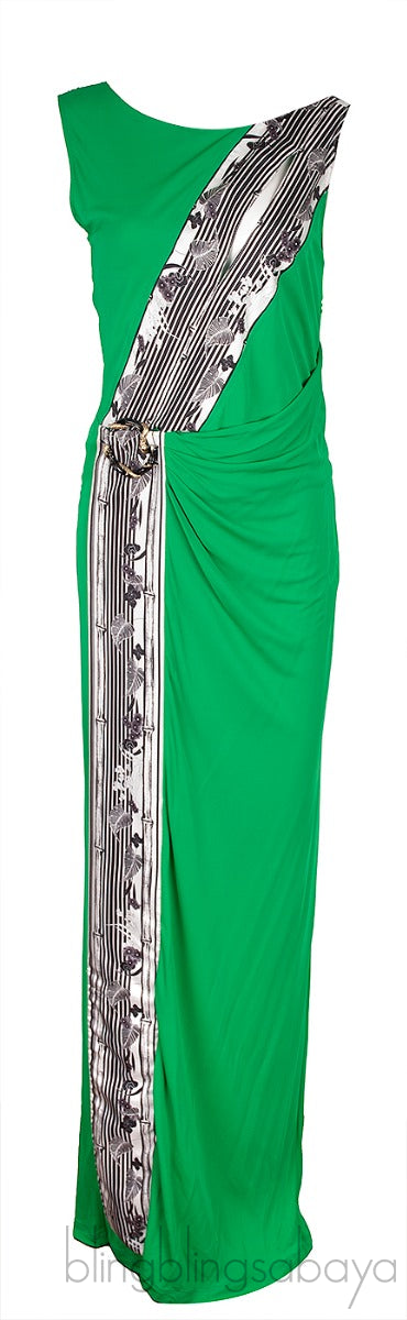 Green Sleeveless Printed Dress