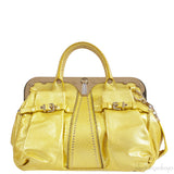 Versace Yellow Python Frame Shoulder Bag