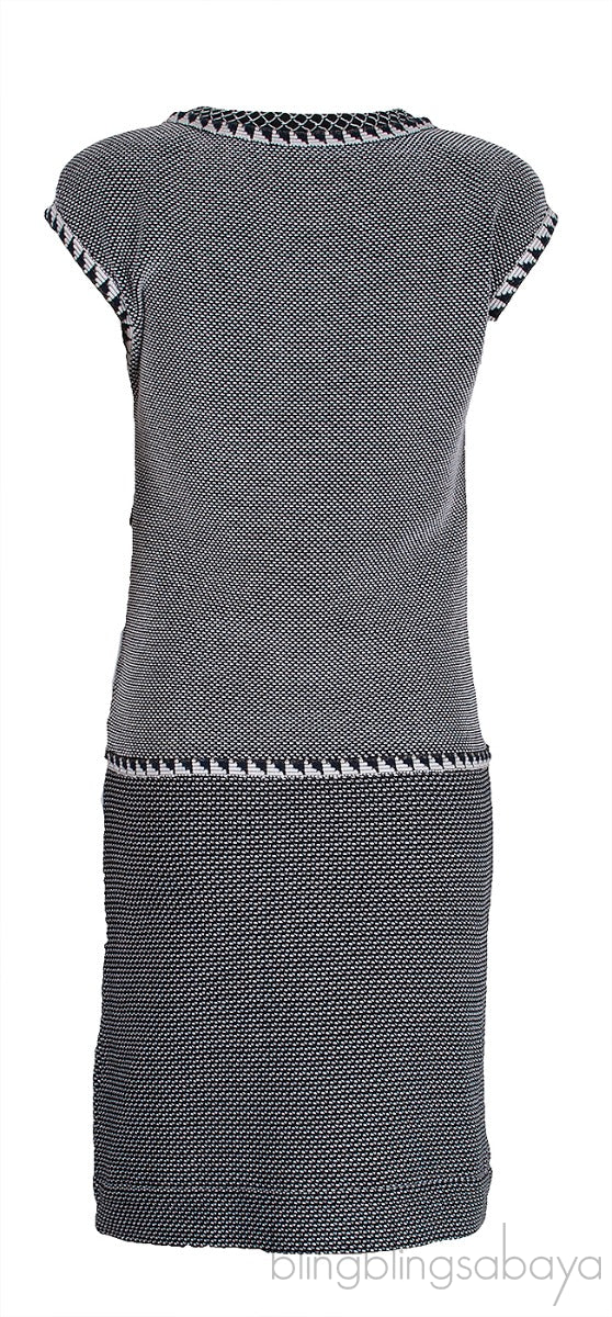 Black & White Knitted Mini Dress