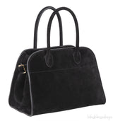 Soft Margaux 10 Black Suede Leather Bag