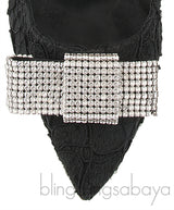 Dolce & Gabbana Black Lace Crystal Bow Heels