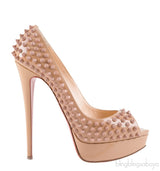Lady Peep Toe Spikes Nude Heels