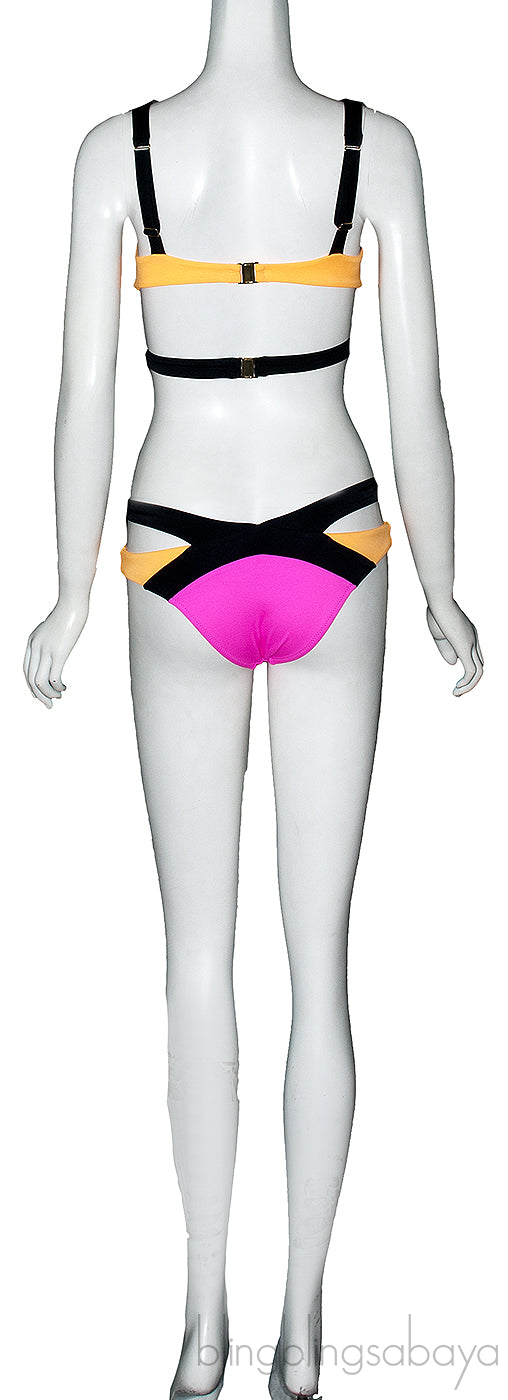 Mazzy Neon Orange/Neon Pink Top & Bikini