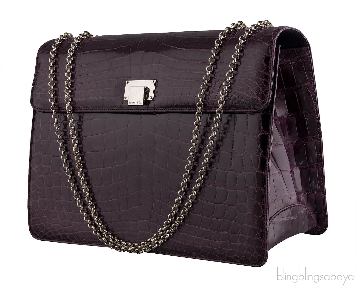 Purple Cornelia Lunch Box Crocodile Bag