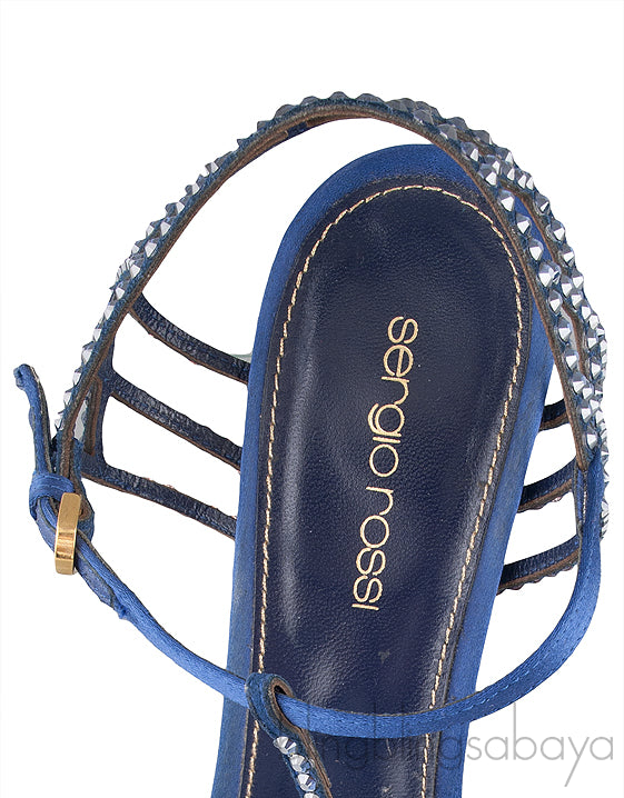 Blue Crystal Slingback Pump