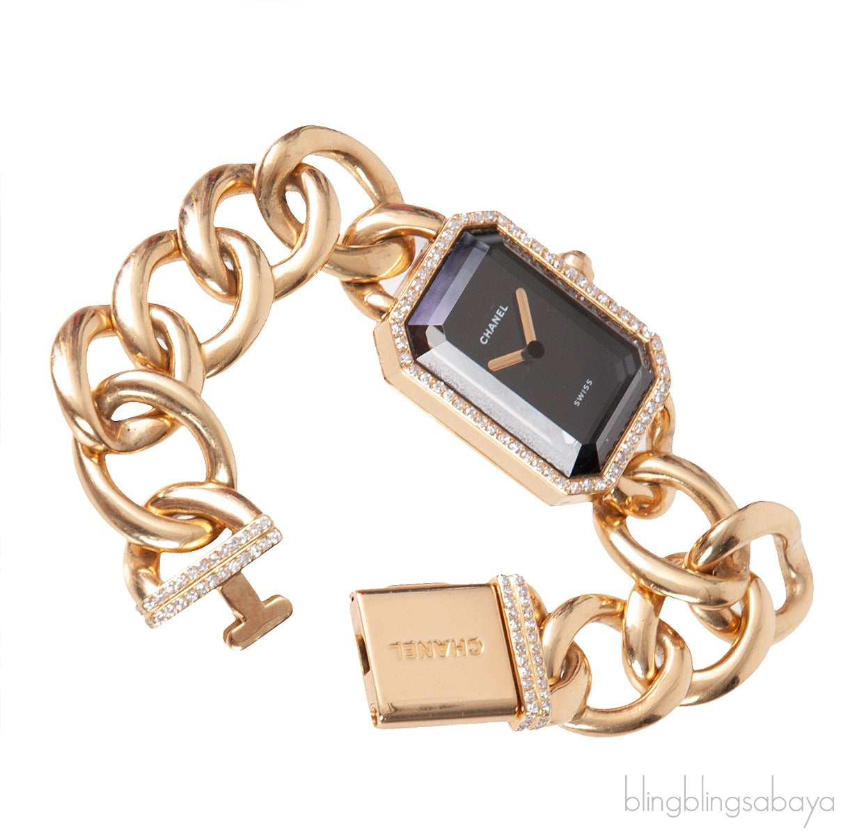 Chanel Premiere Yellow Gold 18k & Black Diamonds Watch