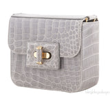 Grey Crocodile Shoulder Bag