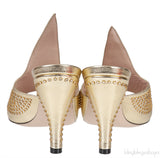 Gucci Gold Fedra Crystal Embellished Heels
