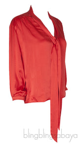 Red Pussy Bow Blouse