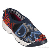 Dark Blue DIOR Bead Embellished Fusion Sneakers