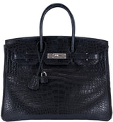 Birkin 35 Black Matte Crocodile PHW